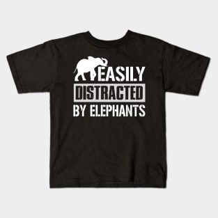 Easily Distracted By Elephants Kids T-Shirt